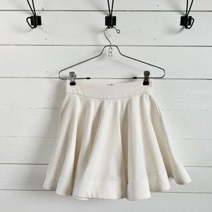 Confetti White Loose Pleated Mini Skirt